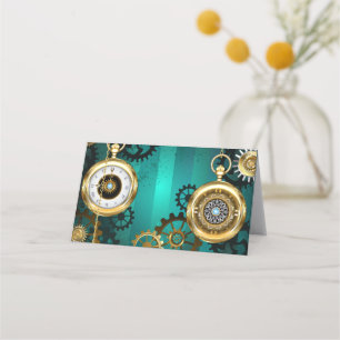 Steampunk Jewellery Watch on a Green Background Appointment Card