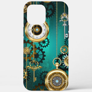 Steampunk Jewellery Watch on a Green Background iPhone 12 Pro Max Case