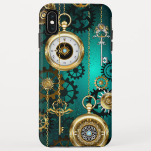Steampunk Jewellery Watch on a Green Background iPhone XS Max Case