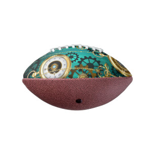 Steampunk Jewellery Watch on a Green Background Football