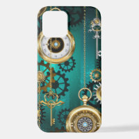 Steampunk Jewellery Watch on a Green Background