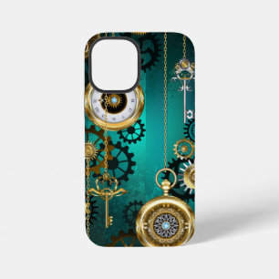 Steampunk Jewellery Watch on a Green Background iPhone 12 Mini Case