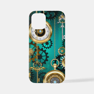 Steampunk Jewellery Watch on a Green Background iPhone 12 Mini Case