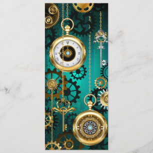 Steampunk Jewellery Watch on a Green Background Program