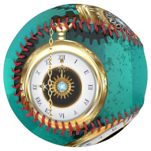 Steampunk Jewellery Watch on a Green Background Softball