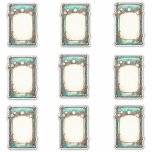 Steampunk Journalling Spot Frame green teal bronze