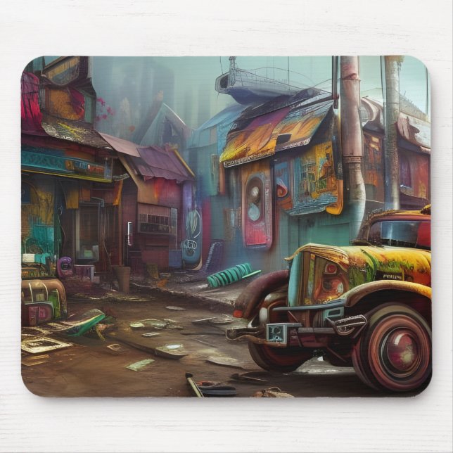 Steampunk Junk Yard Mouse Pad (Front)
