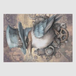 Steampunk Kingfisher Bird Tissue Paper