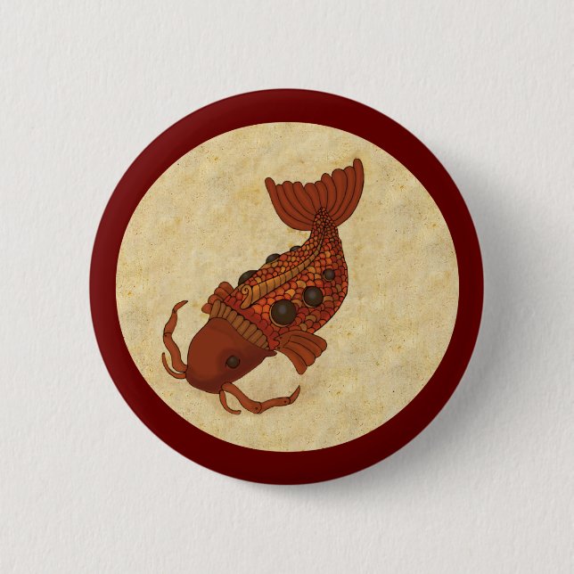 Steampunk Koi 6 Cm Round Badge (Front)