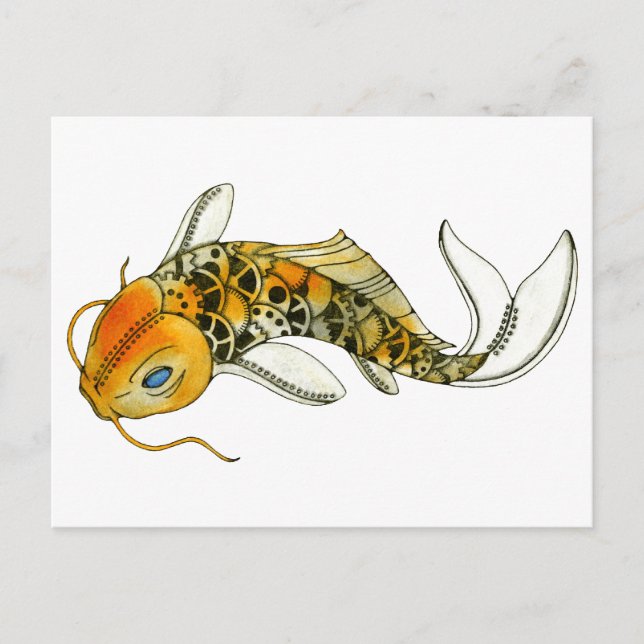 Steampunk Koi Postcard (Front)