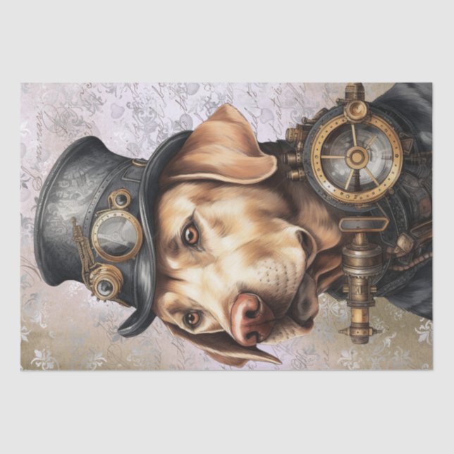 Steampunk Labrador Dog Tissue Paper (Front)