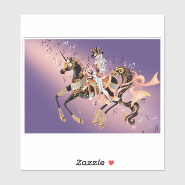 Steampunk Lady and Mechanical Horse  (Sheet)