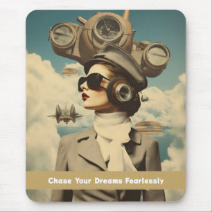 Steampunk Lady Chase Your Dreams Fearlessly Mouse Pad