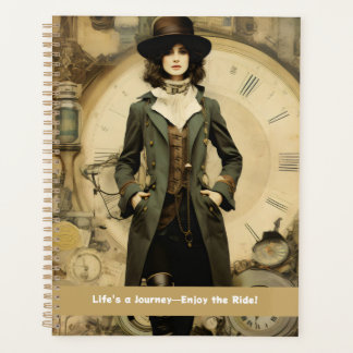 Steampunk Lady Life's a Journey—Enjoy the Ride! Planner