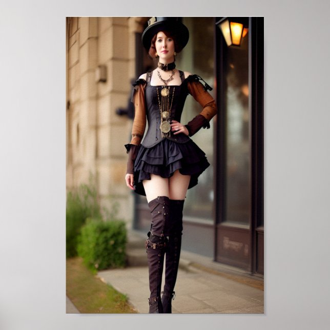 Steampunk Lady Poster (Front)