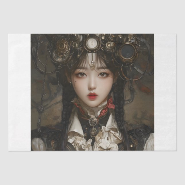 Steampunk Lady Tissue Paper (Front)