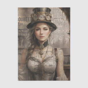 Steampunk Lady, Victorian Woman Ephemera Tissue Paper