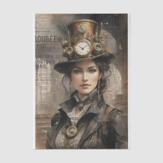 Steampunk Lady, Victorian Woman Ephemera Tissue Paper