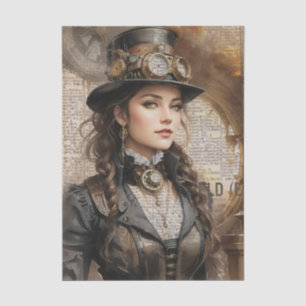 Steampunk Lady, Victorian Woman Ephemera Tissue Paper