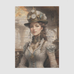 Steampunk Lady, Victorian Woman Ephemera Tissue Paper