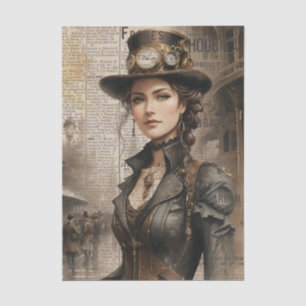 Steampunk Lady, Victorian Woman Ephemera Tissue Paper
