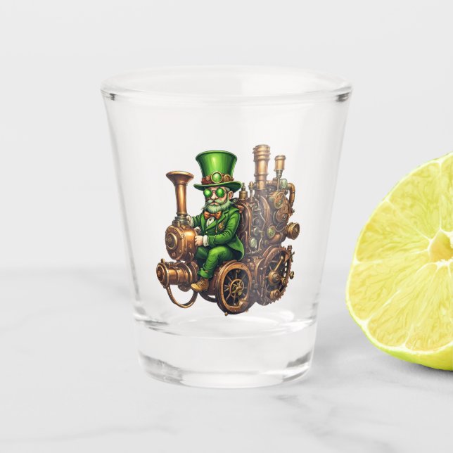Steampunk Leprechaun  Shot Glass (Front)