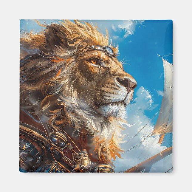 Steampunk Lion Magnet (Front)