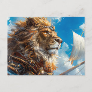 Steampunk Lion Postcard