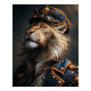 Steampunk Lion Poster