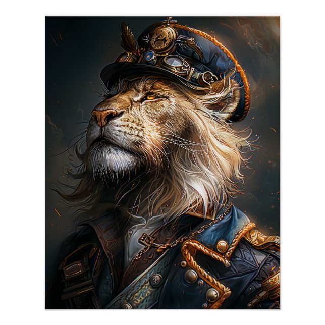 Steampunk Lion Poster (Front)
