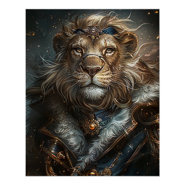 Steampunk Lion Poster (Front)
