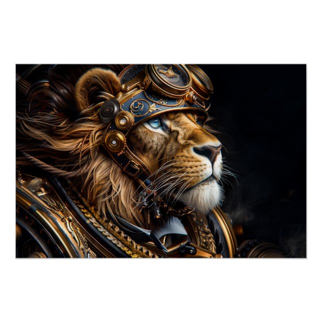 Steampunk Lion Poster (Front)