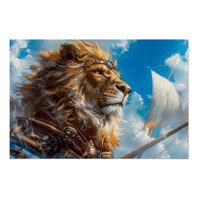 Steampunk Lion Poster (Front)