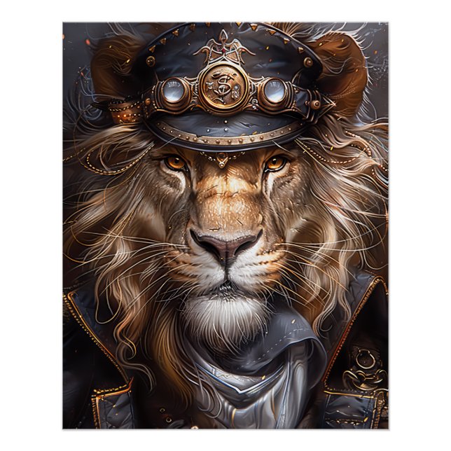 Steampunk Lion Poster (Front)
