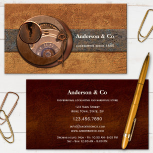 Steampunk Locksmith Hardware Store Business Card
