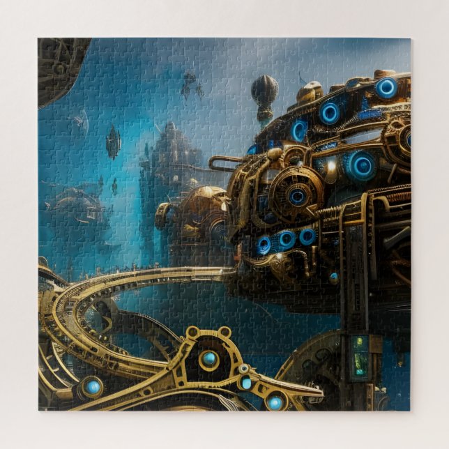 Steampunk Lost City of Atlantis Jigsaw Puzzle (Vertical)