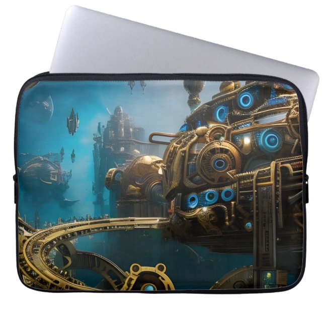 Steampunk Lost City of Atlantis Laptop Sleeve (Front)
