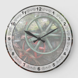 Steampunk - Machine - Transportation of the future Large Clock