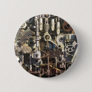 Steampunk machinery 6 cm round badge