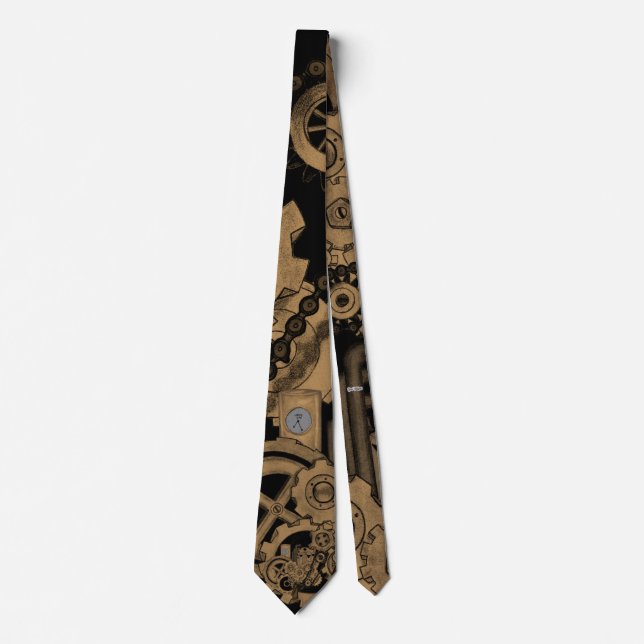 Steampunk Machinery (Brassy) Tie (Front)