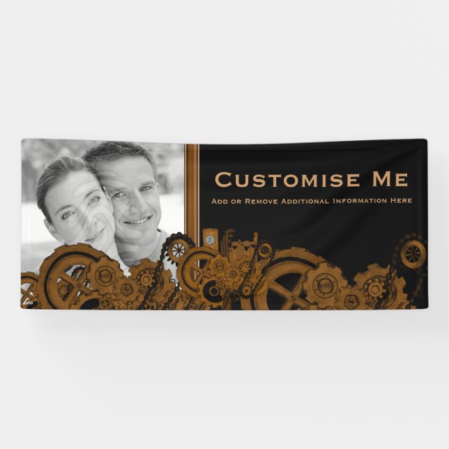 Steampunk Machinery (Copper) Banner (Horizontal)