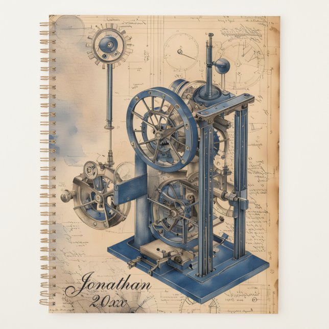 Steampunk Machinery Junk Journal Page Planner (Front)