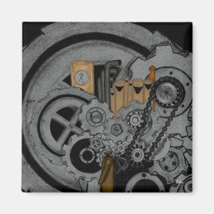 Steampunk Machinery Magnet