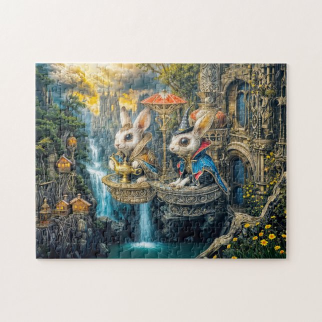 Steampunk magic rabbits jigsaw puzzle (Horizontal)