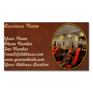 Steampunk - Man the controls 1908 Magnetic Business Card