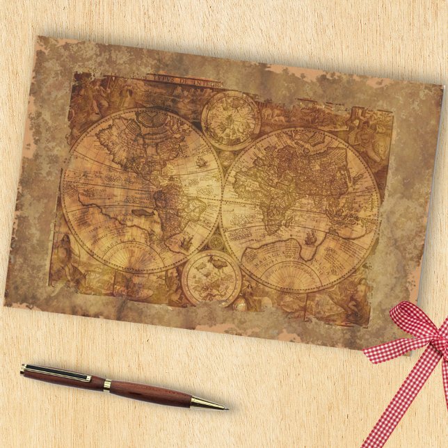 Steampunk Map World Industrial Vintage Tissue Paper (Creator Uploaded)