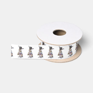Steampunk March Hare Satin Ribbon