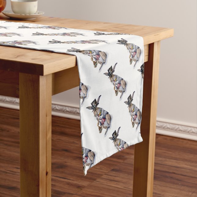 Steampunk March Hare Short Table Runner (In Situ)