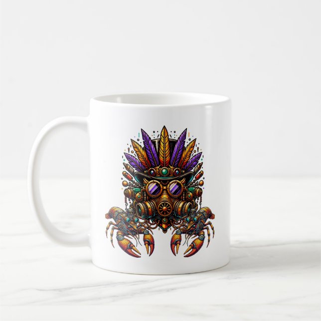 Steampunk Mardi Gras Coffee Mug (Left)