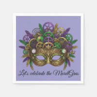 Steampunk Mardi Gras Mask Purple Lavender